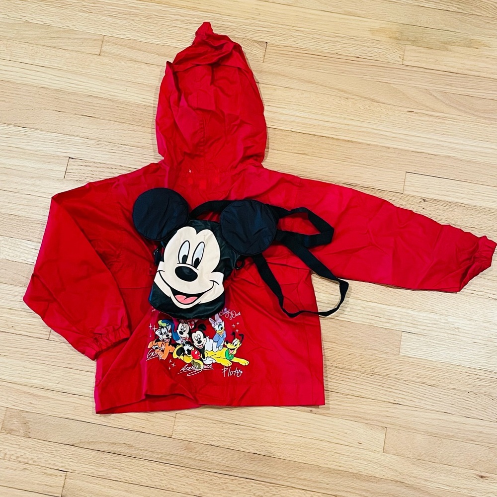 Disney Packable Mickey Mouse Hooded Windbreaker Jacket XS